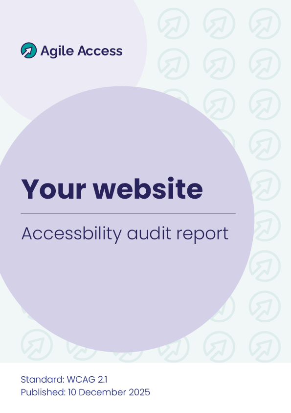 Mock up of an accessibility audit report cover